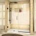 DreamLine SHDR-245507210-HFR-09 Unidoor Plus W x H Frameless Hinged Shower Door  Frosted Band  55-55 1/2 in. W x 1 in. D x 72 in. H  Satin Black - B07732KSRR